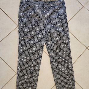 Talbots Black and White Patterned Women's Ankle Pants